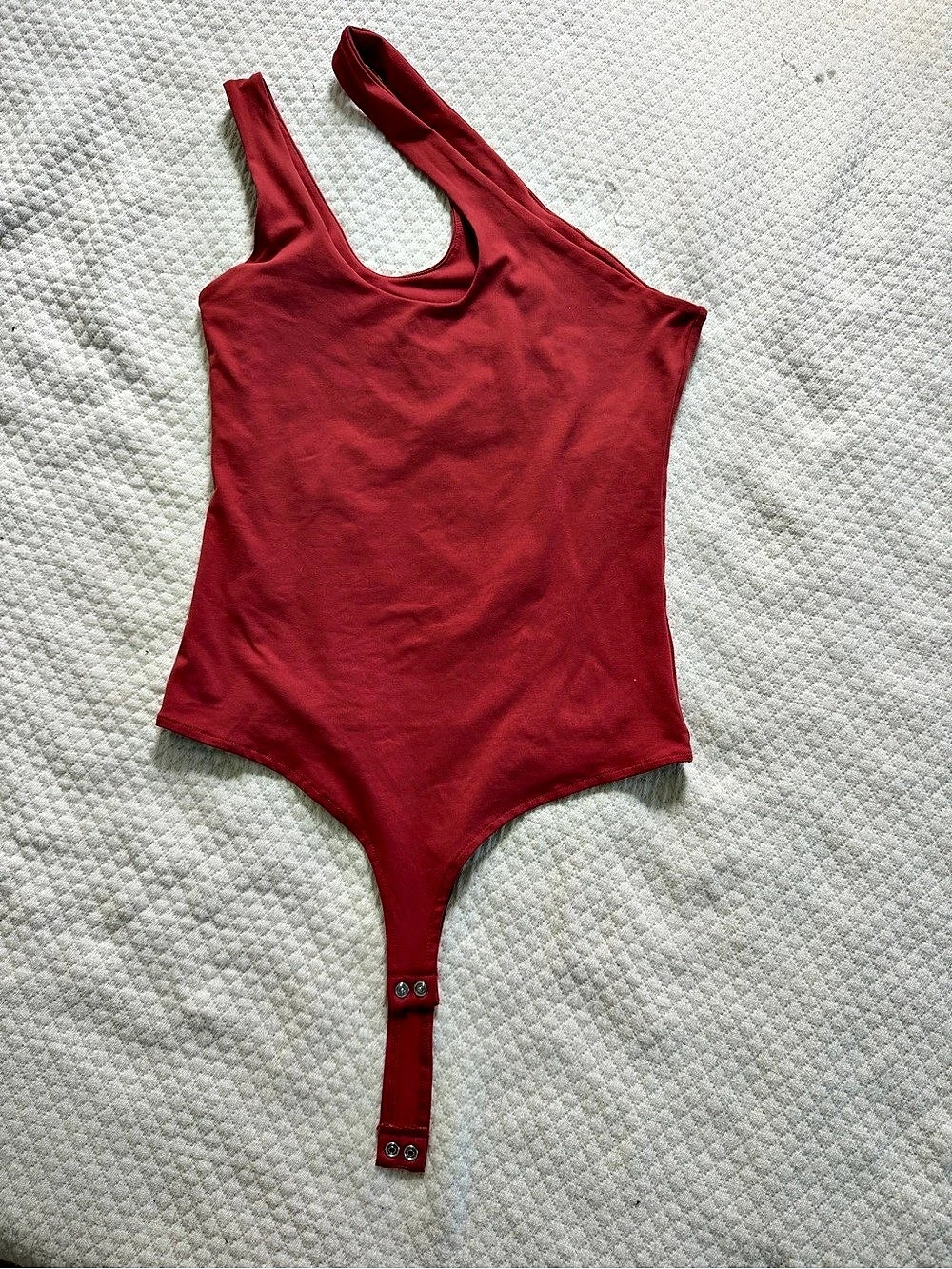 Rust One-Shoulder Bodysuit - Picture 2 of 2